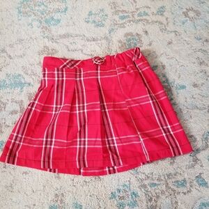 Justice girls plaid red skirt